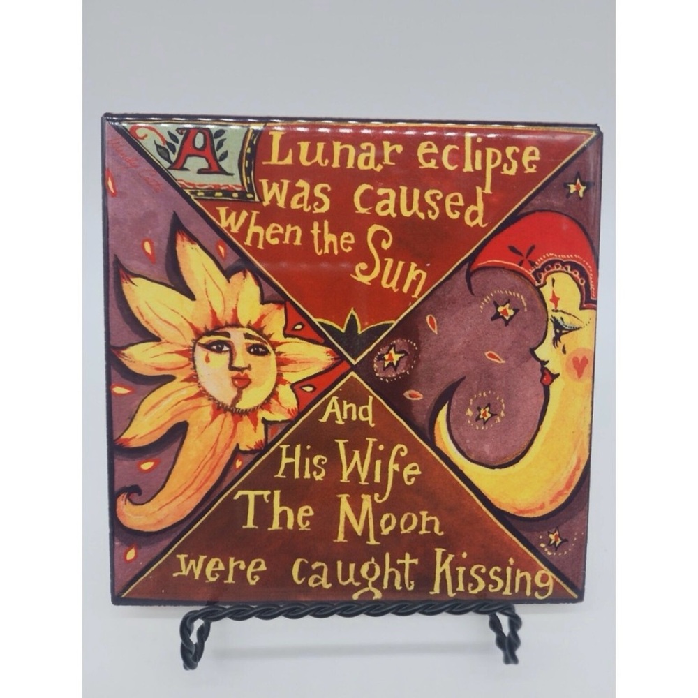 Colorful Sun and Moon Decorative Tile